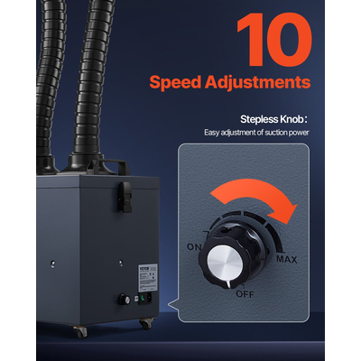 VEVOR Solder Fume Extractor 275W Brushless Απορροφητής καπνού με φίλτρα 4 σταδίων