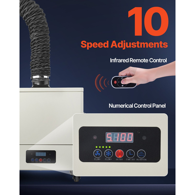 VEVOR Solder Fume Extractor 459 m³/h 280W κινητήρας χωρίς ψήκτρες με ταχύτητα 10 επιπέδων