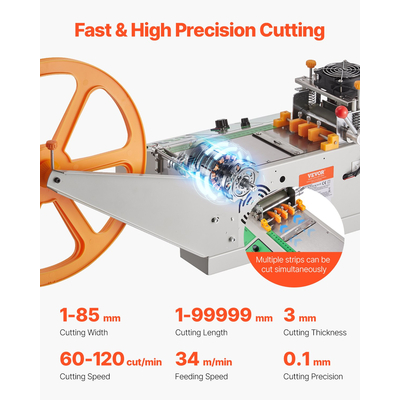Αυτόματη μηχανή κοπής ιμάντων VEVOR Κόφτης κορδονιών με κορδόνια ζεστού και κρύου
