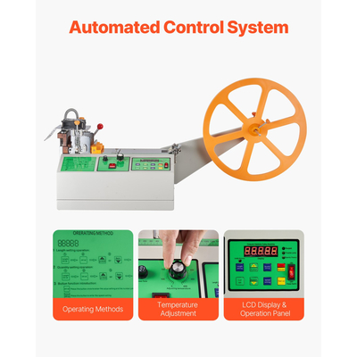 Αυτόματη μηχανή κοπής ιμάντων VEVOR Κόφτης κορδονιών με κορδόνια ζεστού και κρύου
