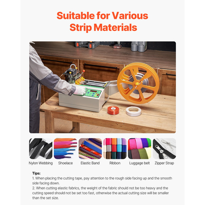 Αυτόματη μηχανή κοπής ιμάντων VEVOR Κόφτης κορδονιών με κορδόνια ζεστού και κρύου