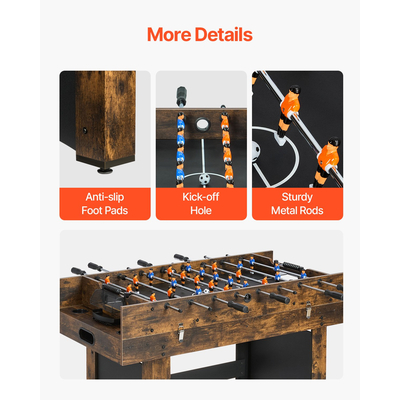 VEVOR 137,1 cm Τραπέζι Air Hockey 3-σε-1 Air Powered Combo Τραπέζι Πινγκ πονγκ Ποδοσφαίρου