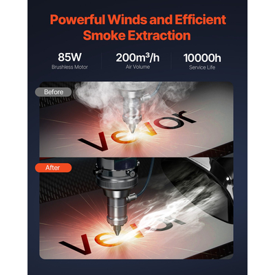 VEVOR Solder Fume Extractor 85W Brushless Απορροφητής καπνού με φίλτρα 3 σταδίων