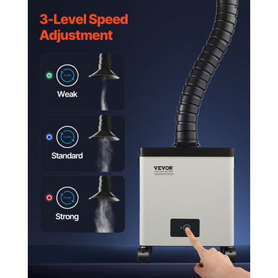 VEVOR Solder Fume Extractor 85W Brushless Απορροφητής καπνού με φίλτρα 3 σταδίων