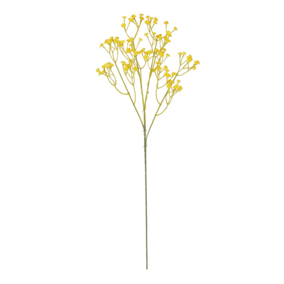 GloboStar® Artificial Garden YELLOW BRANCH BABY BREATH 21370 Τεχνητό Διακοσμητικό Κλαδί Κίτρινης Γυψοφίλης Y53cm