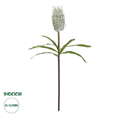 GloboStar® Artificial Garden WHITE STUPA FRUIT BRANCH 21374 Τεχνητό Διακοσμητικό Κλαδί Στίπα Y69cm