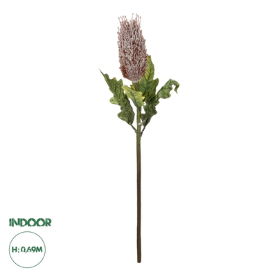 GloboStar® Artificial Garden PURPLE STUPA FRUIT BRANCH 21375 Τεχνητό Διακοσμητικό Κλαδί Στίπα  Y69cm