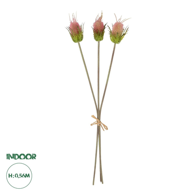 GloboStar® Artificial Garden PINK VELVET FRUIT BOUQET 21377 Τεχνητό Διακοσμητικό  Μπουκέτο Βερμπάσκο Y56cm
