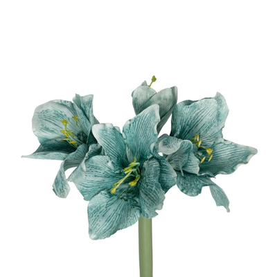 GloboStar® Artificial Garden SKY BLUE KAFFIR LILY BRANCH 21389 Τεχνητό Διακοσμητικό Κλαδί Μπλέ Κρίνο Y72cm