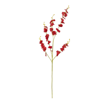 GloboStar® Artificial Garden RED DANCE ORCHID BRANCH 21413 Τεχνητό Διακοσμητικό Κλαδί Κόκκινη Ορχιδέα Y90cm