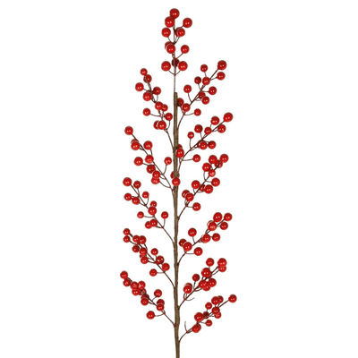 GloboStar® Artificial Garden RED BERRIES FRUIT BRANCH 21440 Τεχνητό Διακοσμητικό Κλαδί Κόκκινο Γκί Y96cm