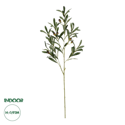 GloboStar® Artificial Garden OLIVE FRUIT BRANCH 21450 Τεχνητό Διακοσμητικό Κλαδί Ελίας Y92cm