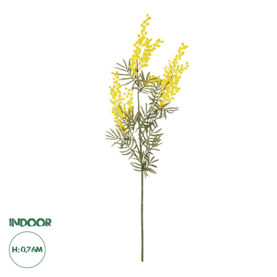 GloboStar® Artificial Garden YELLOW MIMOSA FRUIT BRANCH 21451 Τεχνητό Διακοσμητικό Κλαδί Κίτρινη Μιμόζα Y76cm