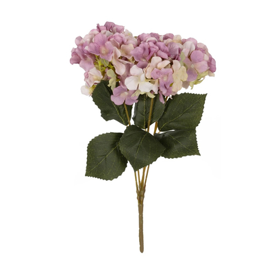 GloboStar® Artificial Garden PURPLE ORSENSIA GRASS BRANCH 21487 Τεχνητό Διακοσμητικό Κλαδί Μωβ Ορτανσίας Y43cm