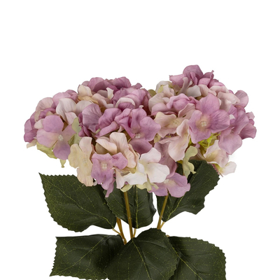 GloboStar® Artificial Garden PURPLE ORSENSIA GRASS BRANCH 21487 Τεχνητό Διακοσμητικό Κλαδί Μωβ Ορτανσίας Y43cm