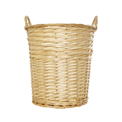 GloboStar® Artificial Garden ARIZONA 21503 Διακοσμητικό Πλεκτό Καλάθι - Κασπώ Γλάστρα - Flower Pot Μπεζ Φ36 x Υ38cm