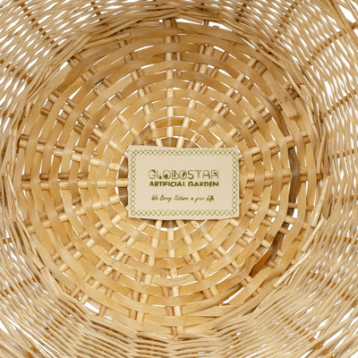 GloboStar® Artificial Garden ARIZONA 21503 Διακοσμητικό Πλεκτό Καλάθι - Κασπώ Γλάστρα - Flower Pot Μπεζ Φ42 x Υ42cm