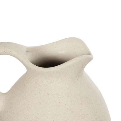 GloboStar® Artificial Garden HORIZON 21505 Διακοσμητικό Κεραμικό Βάζo Μπέζ Φ18 x Υ16 cm