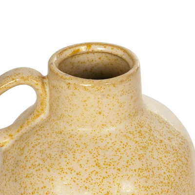 GloboStar® Artificial Garden SCHEELITE 21508 Διακοσμητικό Κεραμικό Βάζo Μπέζ Φ11 x Υ12 cm