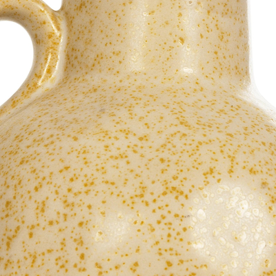 GloboStar® Artificial Garden SCHEELITE 21508 Διακοσμητικό Κεραμικό Βάζo Μπέζ Φ11 x Υ12 cm