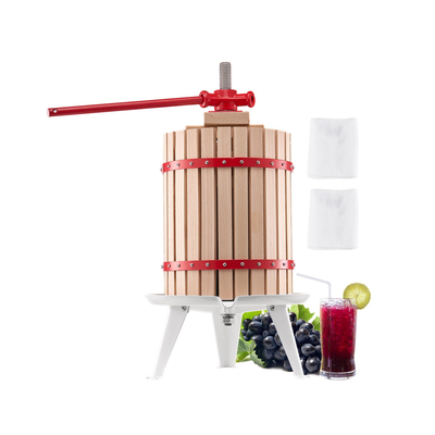 VEVOR Fruit Wine Press Manual Press for Wine Making 4,75 Gal/18L Wood Basket