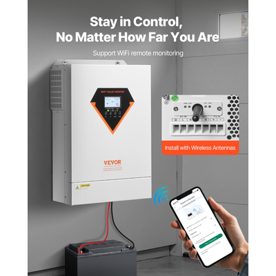 VEVOR Hybrid Solar Inverter Charger 6000W 220/230V Ενσωματωμένος ελεγκτής MPPT 120A