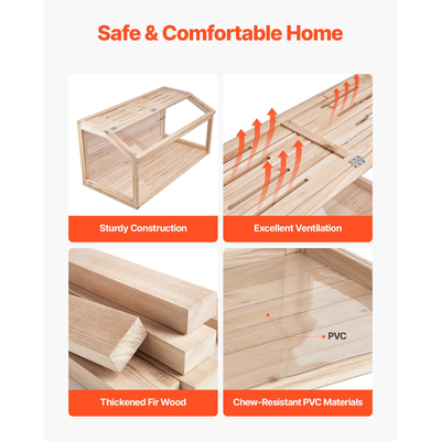 VEVOR Wooden Hamster Cage Habitat 40 in Mice Rodents Hutch Small Animals Cage