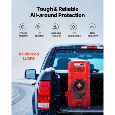 Φορητό ρεζερβουάρ καυσίμου VEVOR Fuel Caddy 15 γαλονιών με λειτουργίες βαρύτητας και χειροκίνητης αντλίας