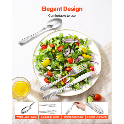 Σετ μαχαιροπίρουνα VEVOR 30 τεμαχίων Ανοξείδωτα μαχαιροπίρουνα μαχαιροπίρουνα μαχαιροπήρουνα για 6