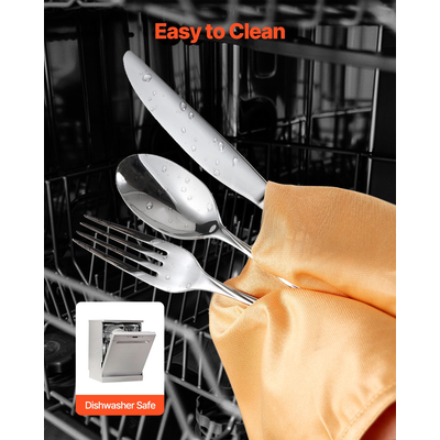 Σετ μαχαιροπίρουνα VEVOR 45 τεμαχίων από ανοξείδωτο ατσάλι, μαχαιροπίρουνα μαχαιροπήρουνα για 8