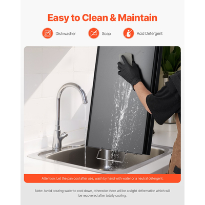 VEVOR 32x14 σε επίπεδη επάνω σχάρα από ανθρακούχο χάλυβα Universal μπάρμπεκιου τηγάνι μαγειρικής