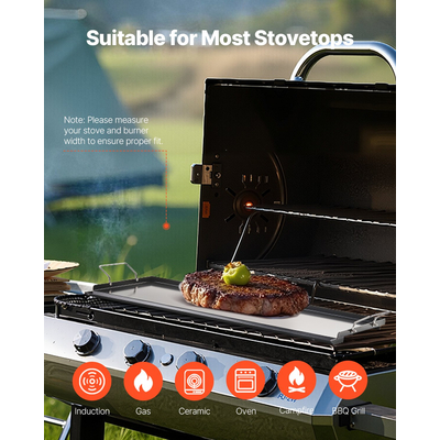 VEVOR 32x14 σε επίπεδη επάνω σχάρα από ανθρακούχο χάλυβα Universal μπάρμπεκιου τηγάνι μαγειρικής