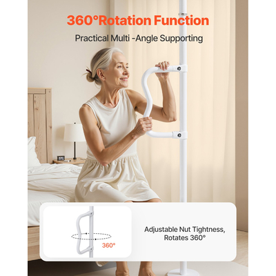 VEVOR Πόλος μεταφοράς από το δάπεδο μέχρι την οροφή χωρητικότητας 300 Lbs για οροφές 7-10 Ft Λευκό