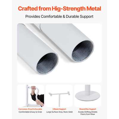 VEVOR Πόλος μεταφοράς από το δάπεδο μέχρι την οροφή χωρητικότητας 300 Lbs για οροφές 7-10 Ft Λευκό