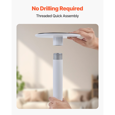 VEVOR Πόλος μεταφοράς από το δάπεδο μέχρι την οροφή χωρητικότητας 300 Lbs για οροφές 7-10 Ft Λευκό