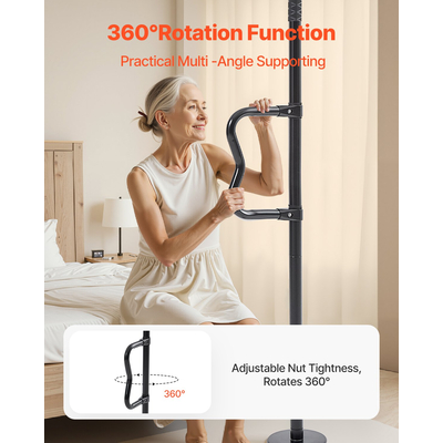 VEVOR Πόλος μεταφοράς από δάπεδο μέχρι οροφή 300 λίβρες χωρητικότητας για οροφές 7-10 ποδιών Μαύρο