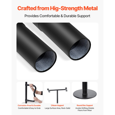 VEVOR Πόλος μεταφοράς από δάπεδο μέχρι οροφή 300 λίβρες χωρητικότητας για οροφές 7-10 ποδιών Μαύρο