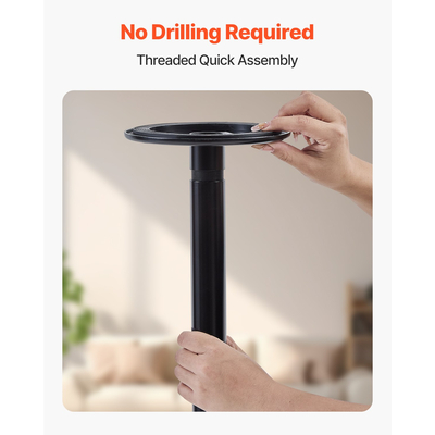 VEVOR Πόλος μεταφοράς από δάπεδο μέχρι οροφή 300 λίβρες χωρητικότητας για οροφές 7-10 ποδιών Μαύρο