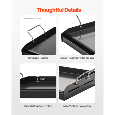 VEVOR 24x16 σε επίπεδη επάνω σχάρα από ανθρακούχο χάλυβα γενικής χρήσης ψησταριά μπάρμπεκιου Μαγειρικά σκεύη