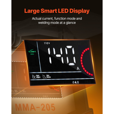 VEVOR TIG Welder 2-in-1 Welding Machine Lift MMA Stick Arc IGBT Hot Start LED