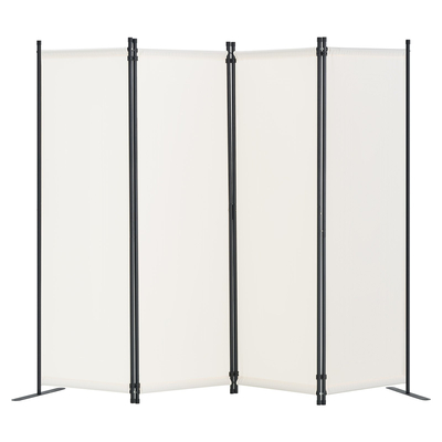 VEVOR Room Divider 4-Panel Πτυσσόμενη οθόνη Privacy Fabric partition Office Λευκό