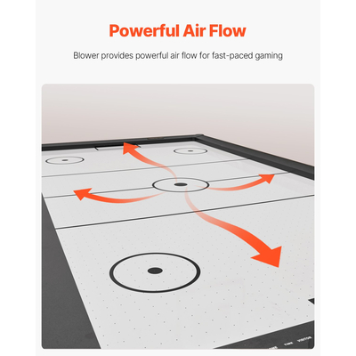 VEVOR 214 cm Air Hockey Table Air Powered Arcade Table Arcade Electronic Scorer Pushers