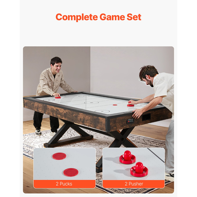 VEVOR 214 cm Air Hockey Table Air Powered Arcade Table Arcade Electronic Scorer Pushers