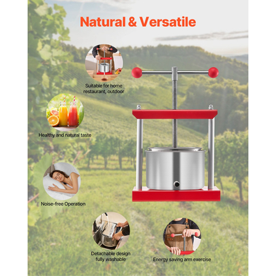 Εγχειρίδιο VEVOR Fruit Wine Press for Wine Making 0,8 Gal/3L Stainless Steel