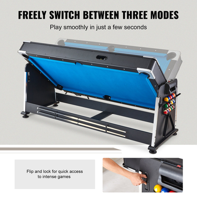 VEVOR 3-σε-1 Περιστρεφόμενο Πολλαπλών Παιχνιδιών Επιτραπέζιο Μπιλιάρδο Πινγκ πονγκ