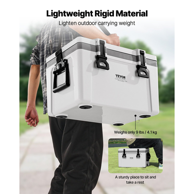 VEVOR Portable Cooler 26 QT Insulated Cooler 38 Can Capacity with Handles Strap