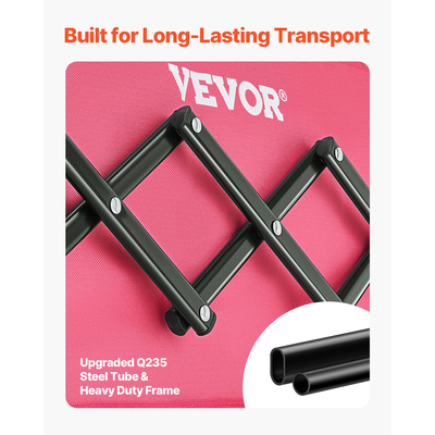 VEVOR Πτυσσόμενα καρότσια βαγονιών 120L & 225LBS Βαρέως τύπου πτυσσόμενο καρότσι κήπου Ροζ