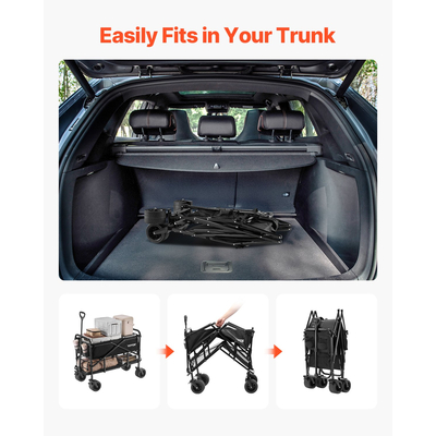 VEVOR Διώροφο πτυσσόμενο καρότσι βαρέως τύπου 300L & 450 lbs