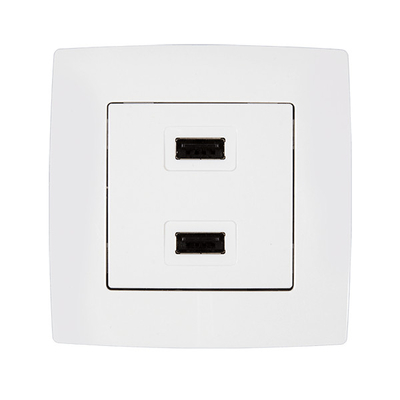 CITY ΔΙΠΛΗ ΠΡΙΖΑ USB ΛΕΥΚΟ ΜΕΤΑΛΛΙΖΕ