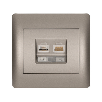 RHYME RJ11+RJ45 ΓΚΡΙ ΜΕΤΑΛΛΙΖΕ
